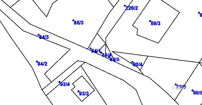 Parcela st. 84/4 v KÚ České Vrbné, Katastrální mapa