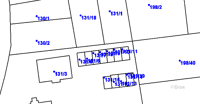 Parcela st. 131/8 v KÚ České Vrbné, Katastrální mapa