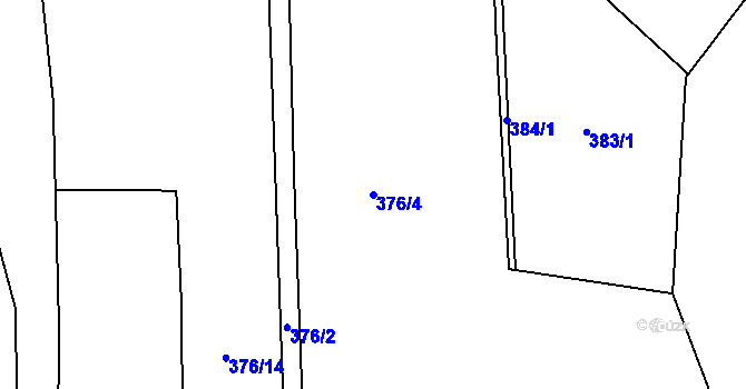 Parcela st. 376/4 v KÚ České Vrbné, Katastrální mapa
