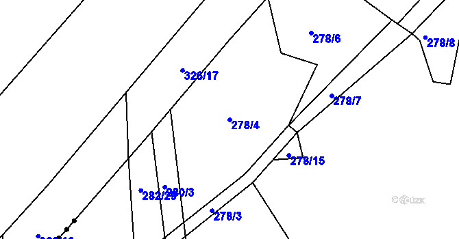 Parcela st. 278/4 v KÚ České Vrbné, Katastrální mapa