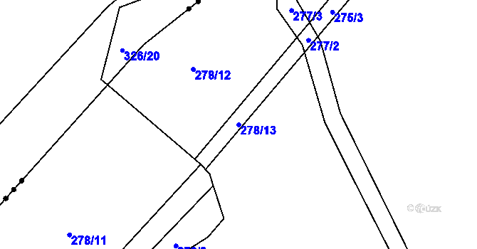 Parcela st. 278/13 v KÚ České Vrbné, Katastrální mapa