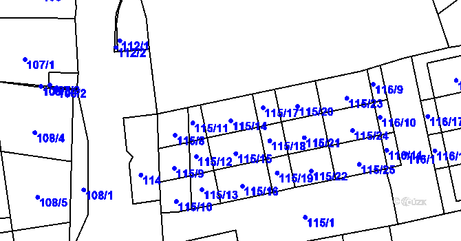 Parcela st. 115/14 v KÚ České Vrbné, Katastrální mapa