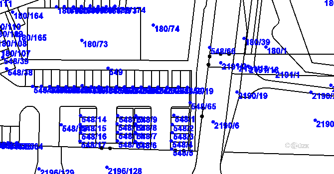 Parcela st. 548/21 v KÚ České Vrbné, Katastrální mapa