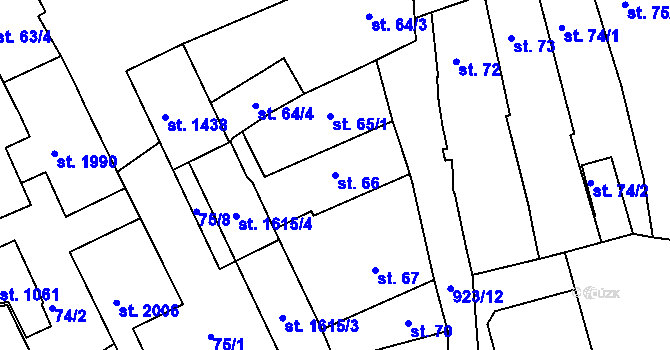 Parcela st. 66 v KÚ Český Brod, Katastrální mapa