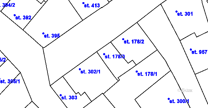 Parcela st. 178/3 v KÚ Český Brod, Katastrální mapa