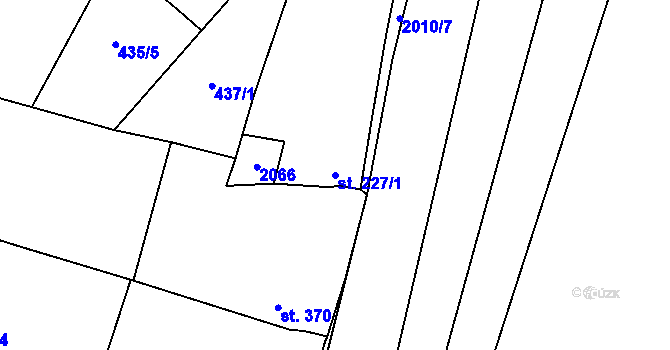 Parcela st. 227/1 v KÚ Český Brod, Katastrální mapa