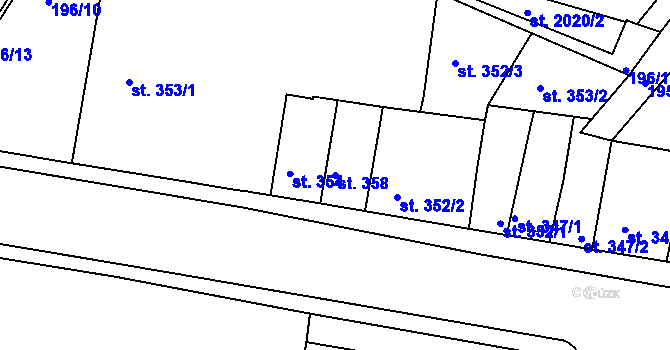 Parcela st. 358 v KÚ Český Brod, Katastrální mapa