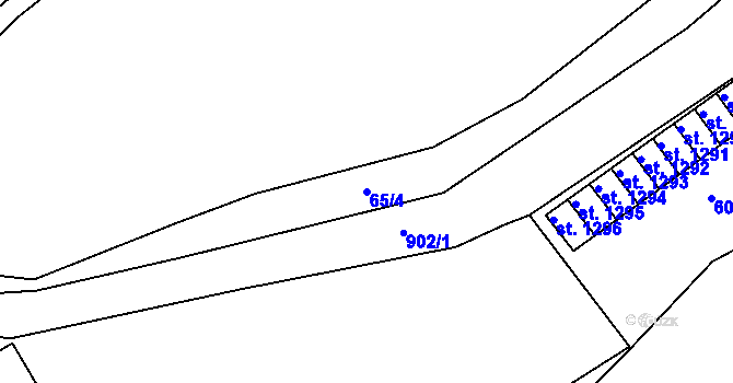 Parcela st. 65/4 v KÚ Český Brod, Katastrální mapa