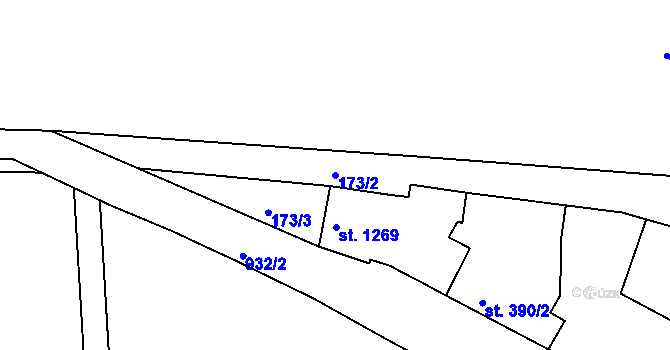 Parcela st. 173/2 v KÚ Český Brod, Katastrální mapa