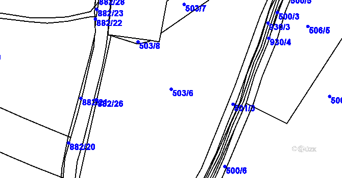 Parcela st. 503/6 v KÚ Český Brod, Katastrální mapa
