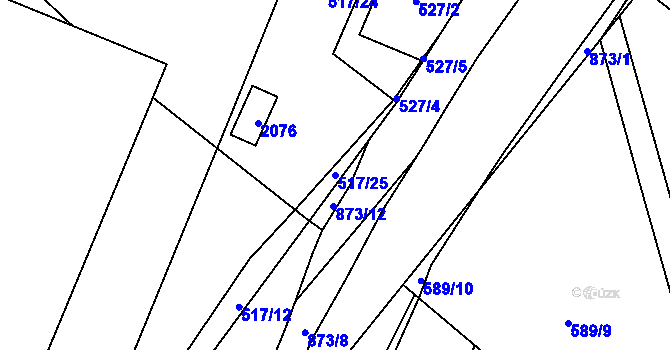 Parcela st. 517/25 v KÚ Český Brod, Katastrální mapa