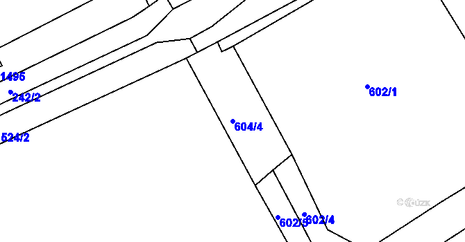 Parcela st. 604/4 v KÚ Český Brod, Katastrální mapa