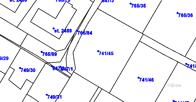 Parcela st. 741/45 v KÚ Český Brod, Katastrální mapa
