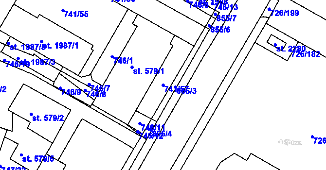 Parcela st. 741/57 v KÚ Český Brod, Katastrální mapa