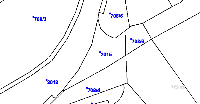 Parcela st. 2015 v KÚ Český Brod, Katastrální mapa
