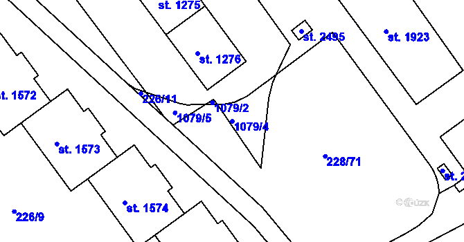 Parcela st. 1079/4 v KÚ Český Brod, Katastrální mapa