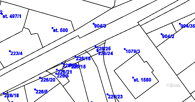 Parcela st. 226/24 v KÚ Český Brod, Katastrální mapa