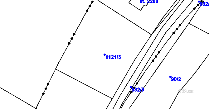 Parcela st. 1121/3 v KÚ Český Brod, Katastrální mapa