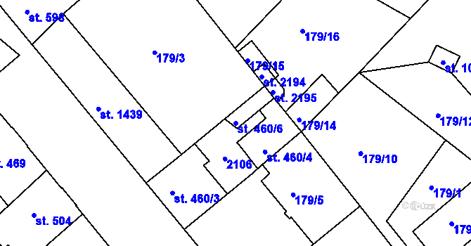Parcela st. 460/6 v KÚ Český Brod, Katastrální mapa