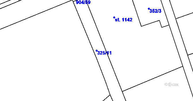 Parcela st. 325/11 v KÚ Český Brod, Katastrální mapa