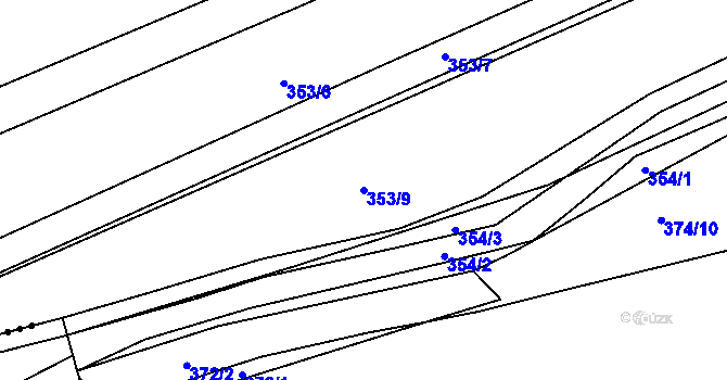 Parcela st. 353/9 v KÚ Český Brod, Katastrální mapa