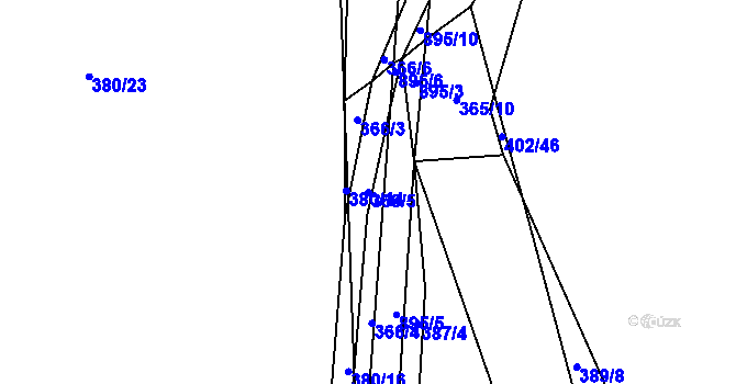 Parcela st. 366/5 v KÚ Český Brod, Katastrální mapa