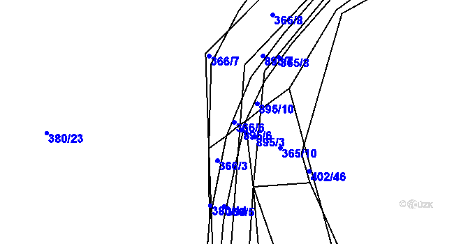 Parcela st. 366/6 v KÚ Český Brod, Katastrální mapa