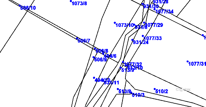 Parcela st. 494/6 v KÚ Český Brod, Katastrální mapa