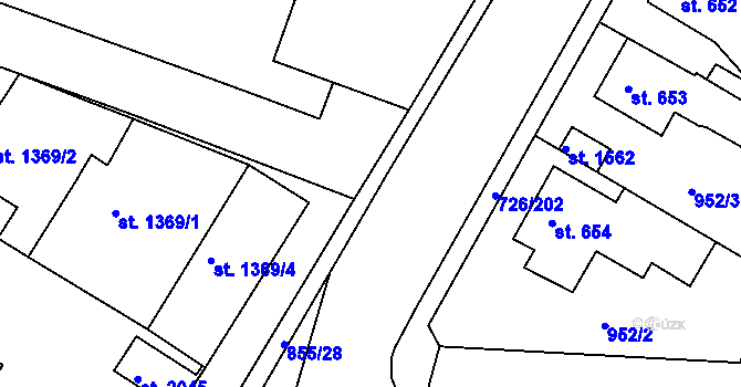Parcela st. 855/22 v KÚ Český Brod, Katastrální mapa