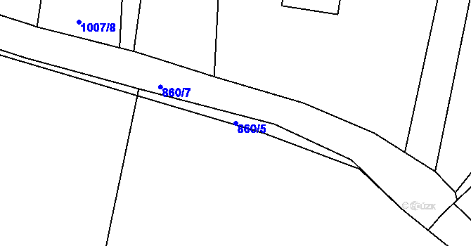 Parcela st. 860/5 v KÚ Český Brod, Katastrální mapa