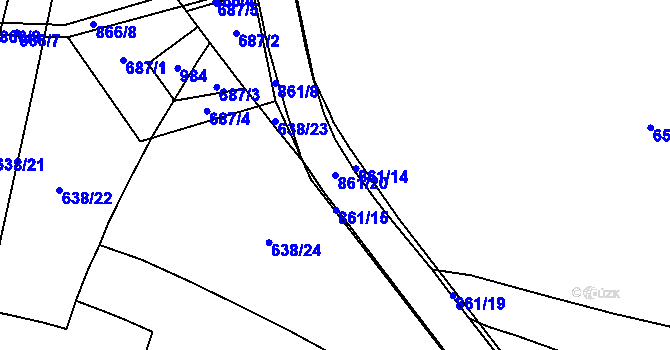 Parcela st. 861/20 v KÚ Český Brod, Katastrální mapa