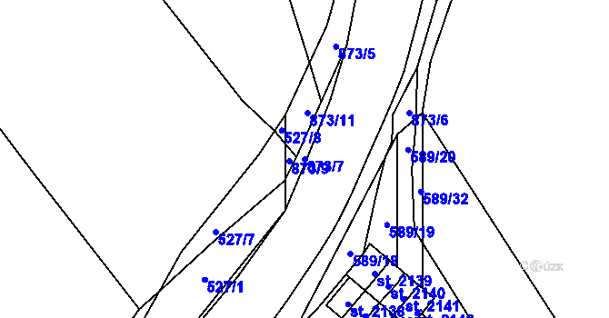 Parcela st. 873/7 v KÚ Český Brod, Katastrální mapa