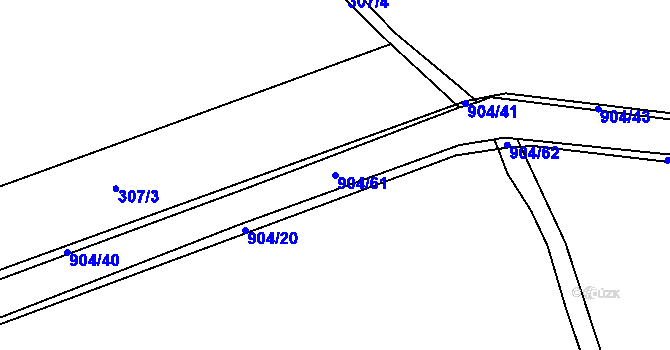Parcela st. 904/61 v KÚ Český Brod, Katastrální mapa
