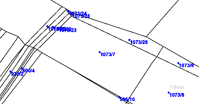 Parcela st. 1073/7 v KÚ Český Brod, Katastrální mapa