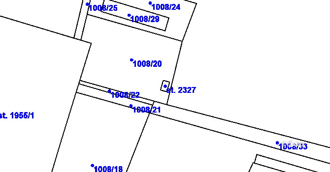 Parcela st. 2327 v KÚ Český Brod, Katastrální mapa