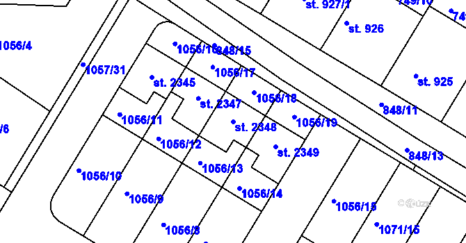 Parcela st. 2348 v KÚ Český Brod, Katastrální mapa