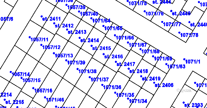 Parcela st. 2416 v KÚ Český Brod, Katastrální mapa