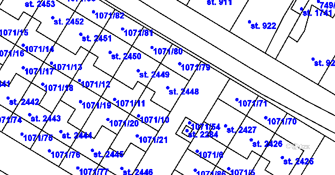 Parcela st. 2448 v KÚ Český Brod, Katastrální mapa