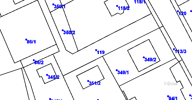 Parcela st. 119 v KÚ Štolmíř, Katastrální mapa