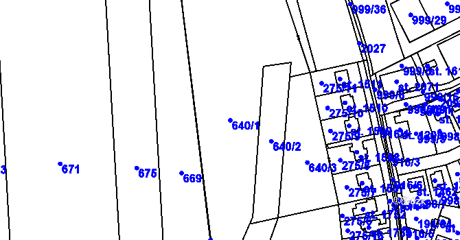 Parcela st. 640/1 v KÚ Štolmíř, Katastrální mapa