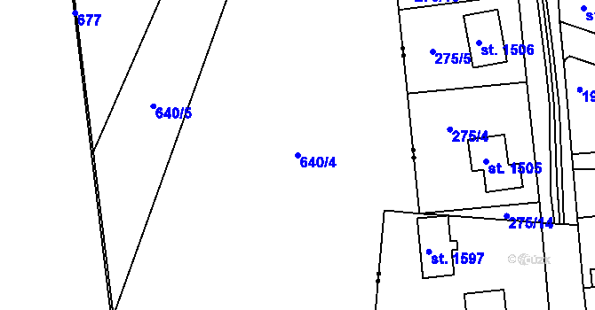 Parcela st. 640/4 v KÚ Štolmíř, Katastrální mapa