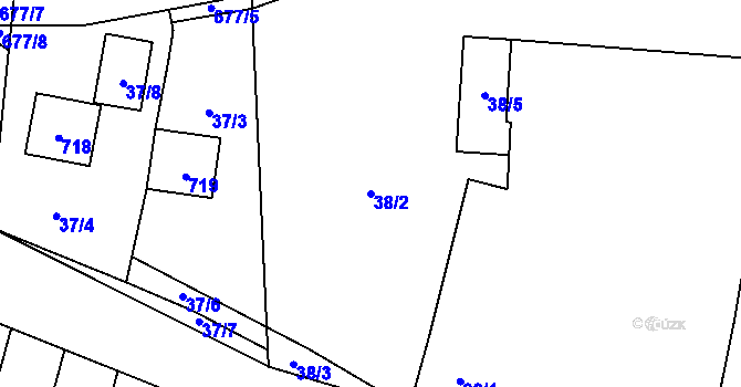 Parcela st. 38/2 v KÚ Liblice u Českého Brodu, Katastrální mapa