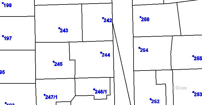 Parcela st. 244 v KÚ Liblice u Českého Brodu, Katastrální mapa