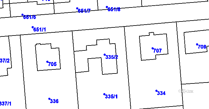 Parcela st. 335/2 v KÚ Liblice u Českého Brodu, Katastrální mapa