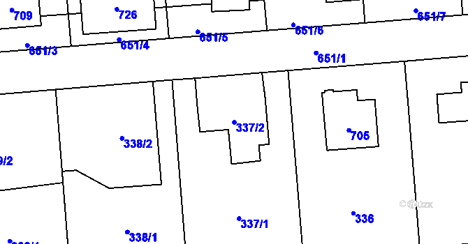 Parcela st. 337/2 v KÚ Liblice u Českého Brodu, Katastrální mapa
