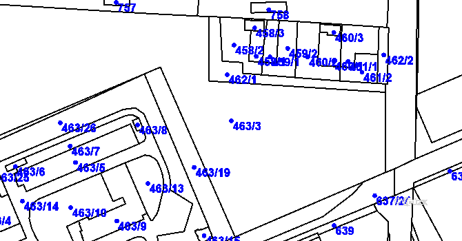 Parcela st. 463/3 v KÚ Liblice u Českého Brodu, Katastrální mapa