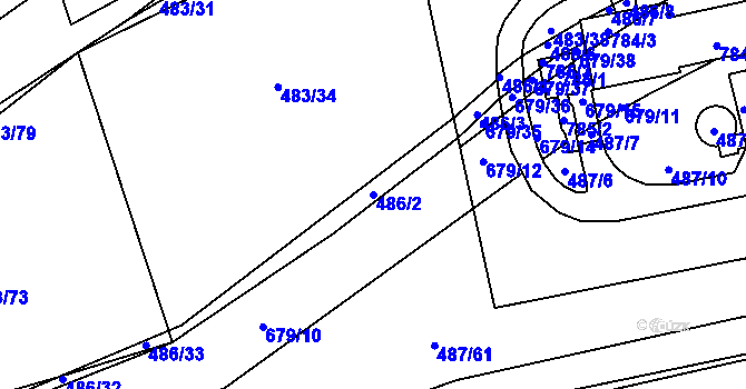 Parcela st. 486/2 v KÚ Liblice u Českého Brodu, Katastrální mapa
