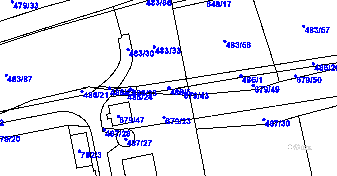 Parcela st. 486/5 v KÚ Liblice u Českého Brodu, Katastrální mapa