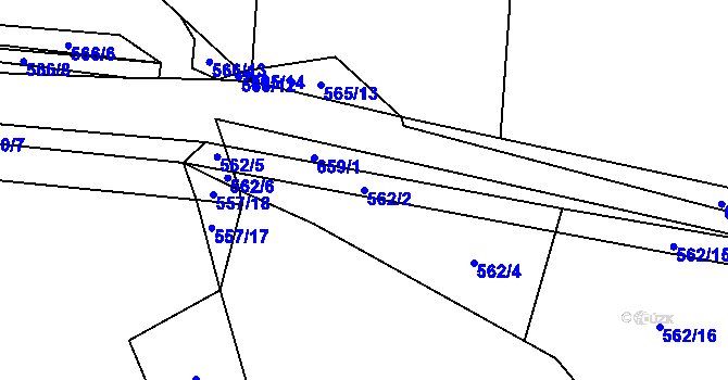 Parcela st. 562/2 v KÚ Liblice u Českého Brodu, Katastrální mapa