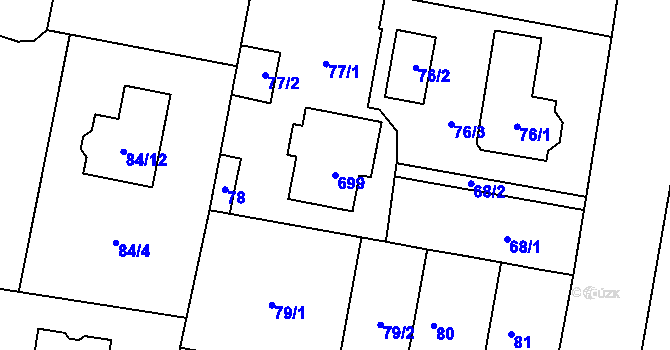 Parcela st. 699 v KÚ Liblice u Českého Brodu, Katastrální mapa